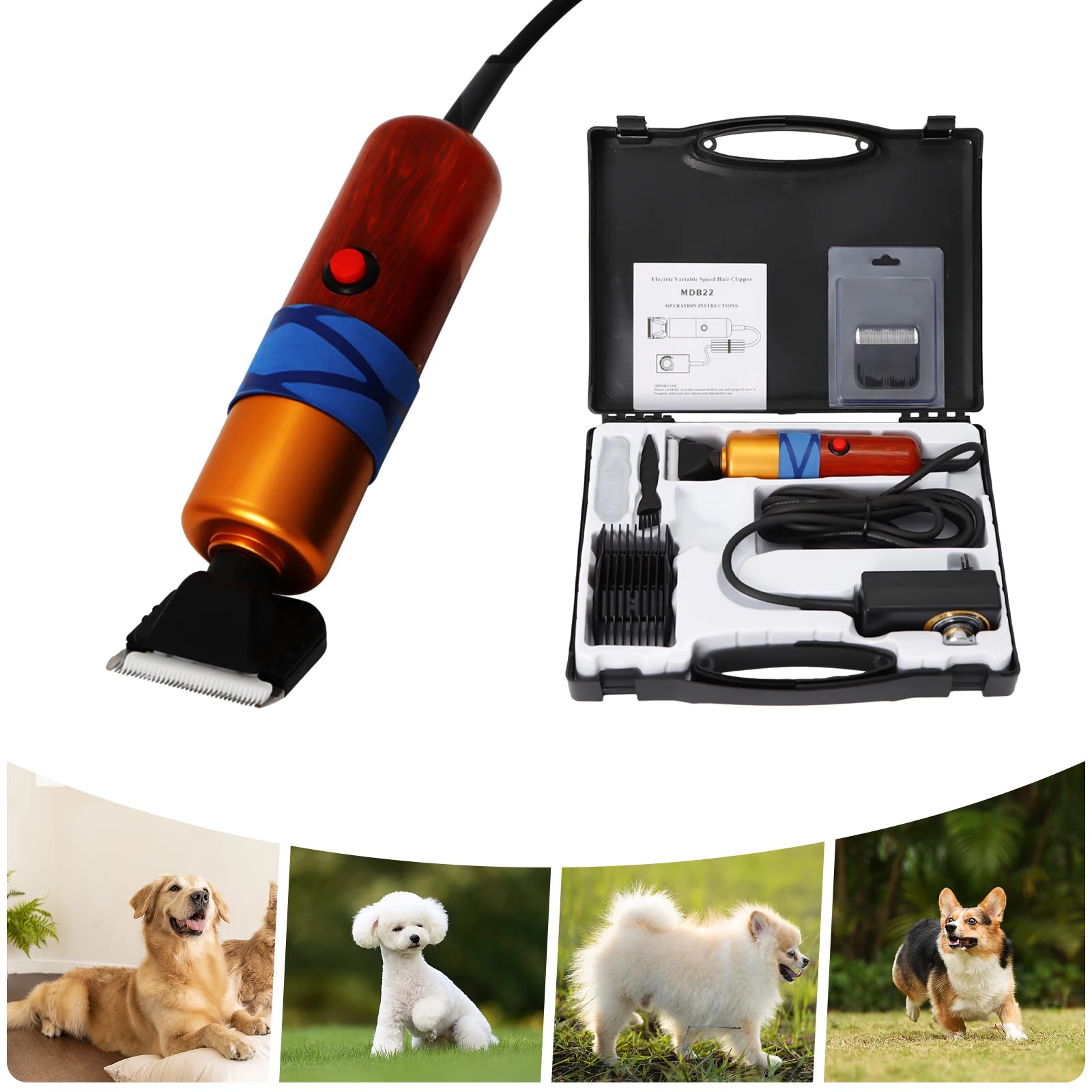 Pet Hair Shearing Clipper, Low Noise, High-efficiency