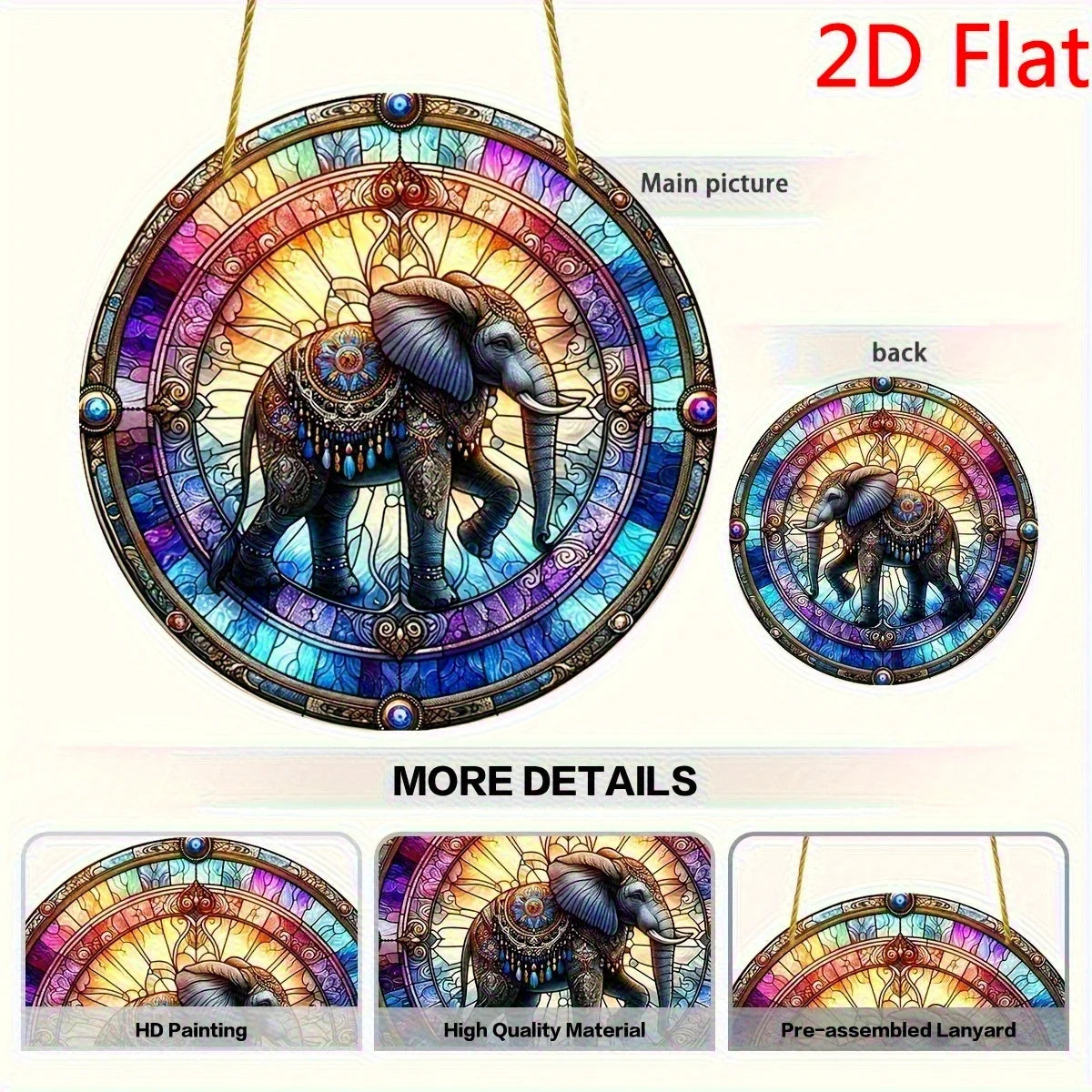 1pc Acrylic Elephant Suncatcher