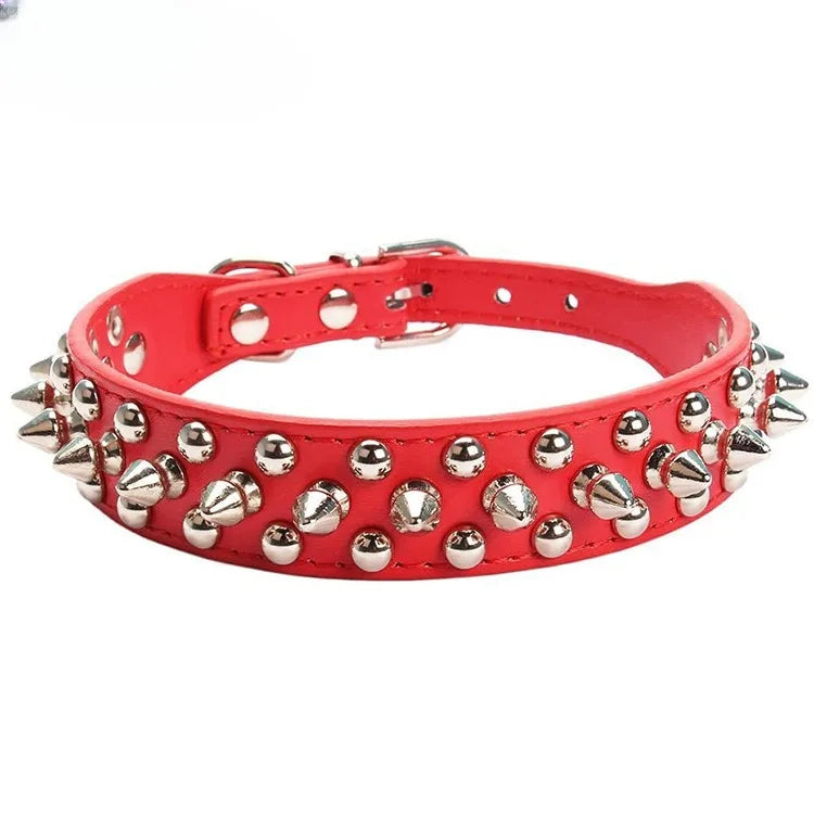 Adjustable Leather Dog Collar For Small Pets