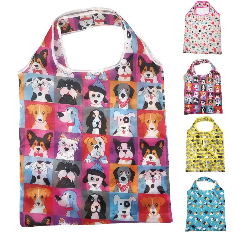 3pc/lot Reusable Shopping Bag Nylon Foldable Grocery Bag Creative Eco-Friendly Tote Bag Lightweight and Durable