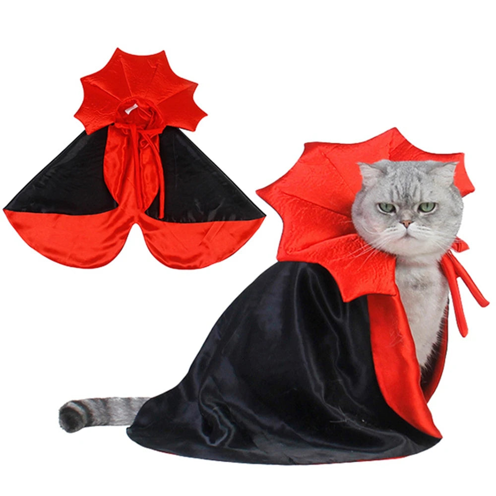 Funny Pet Role Play Costume Vampire Cloak For Small Dog Cat Halloween Puppy Cape Dress Kawaii Pet Clothes Cat Accessories Gift