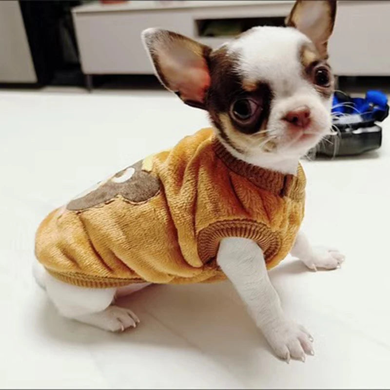 Cute Print Tea Cup Winter Dog Sweater