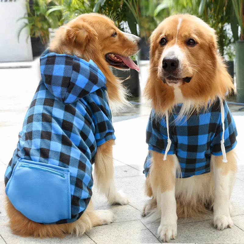 Winter Dog Coat, Plaid Reversible Vest