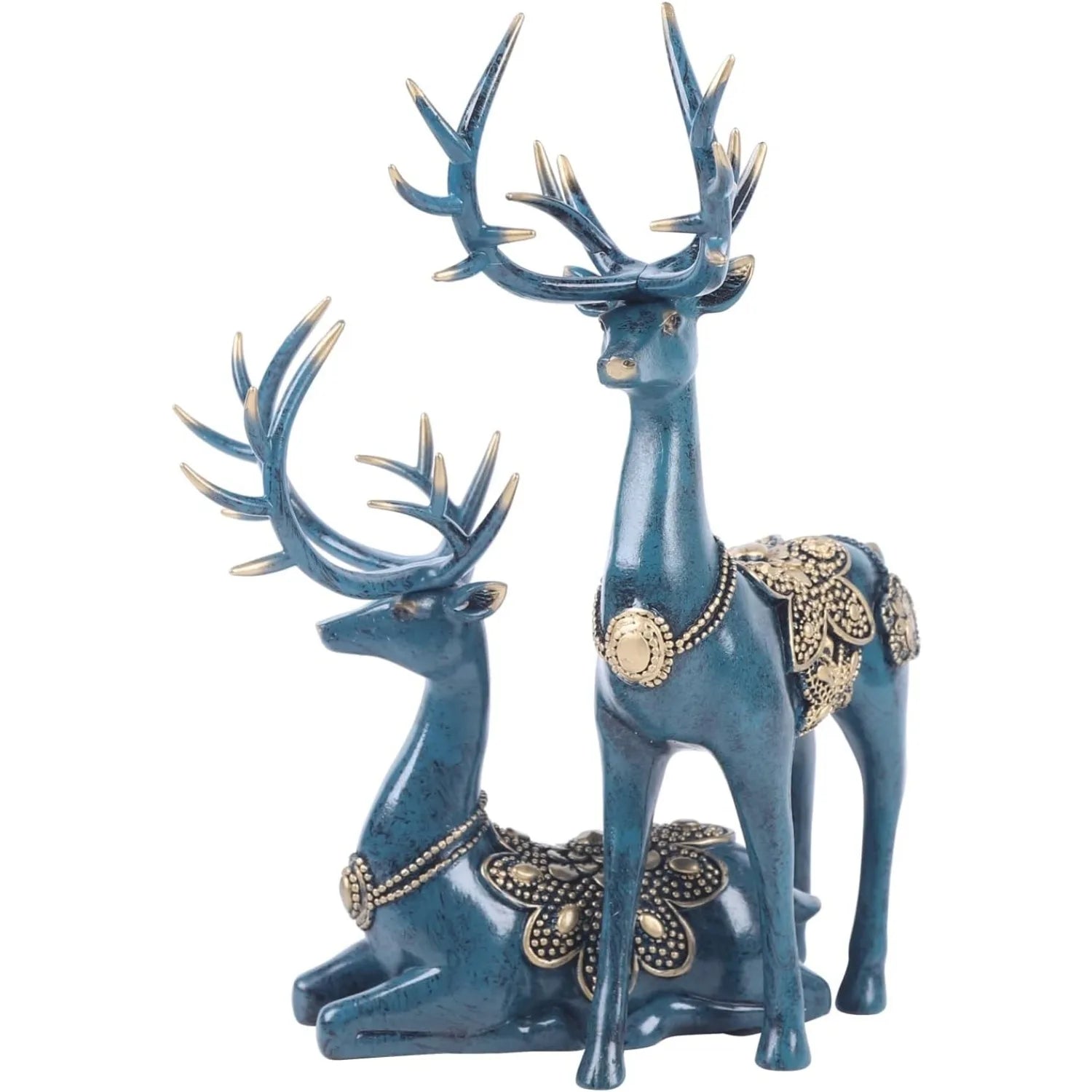 Retro Style 2Pcs Christmas Reindeer Figurines