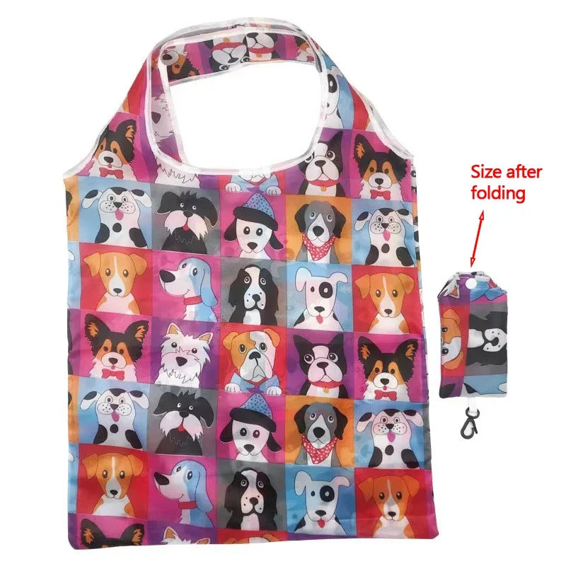 3pc/lot Reusable Shopping Bag Nylon Foldable Grocery Bag Creative Eco-Friendly Tote Bag Lightweight and Durable