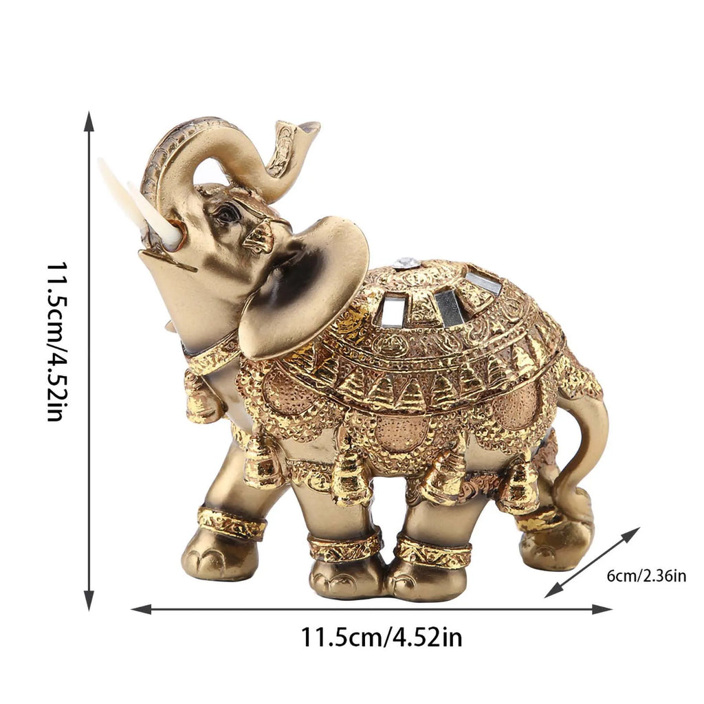 Lucky Golden Feng Shui Elephant Statue