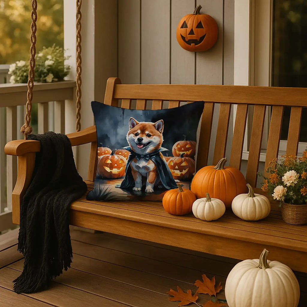Shiba Inu Puppy Halloween Throw Pillow