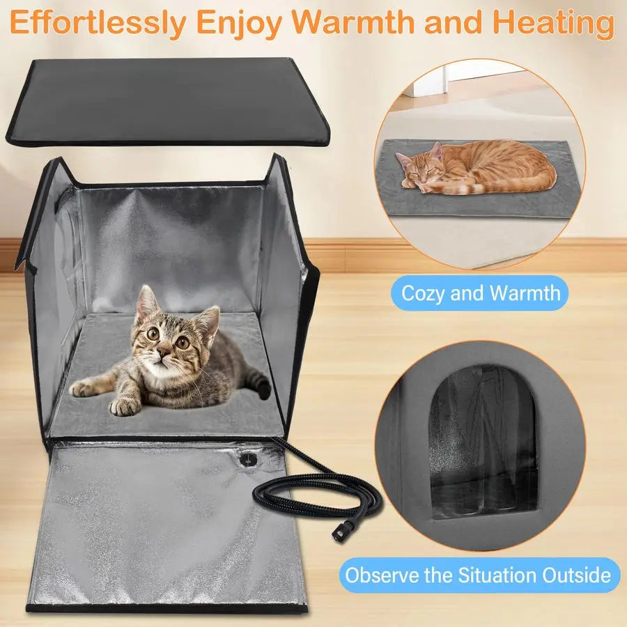 Elevated Outdoor Feral Cats Shelter with Soft Mat