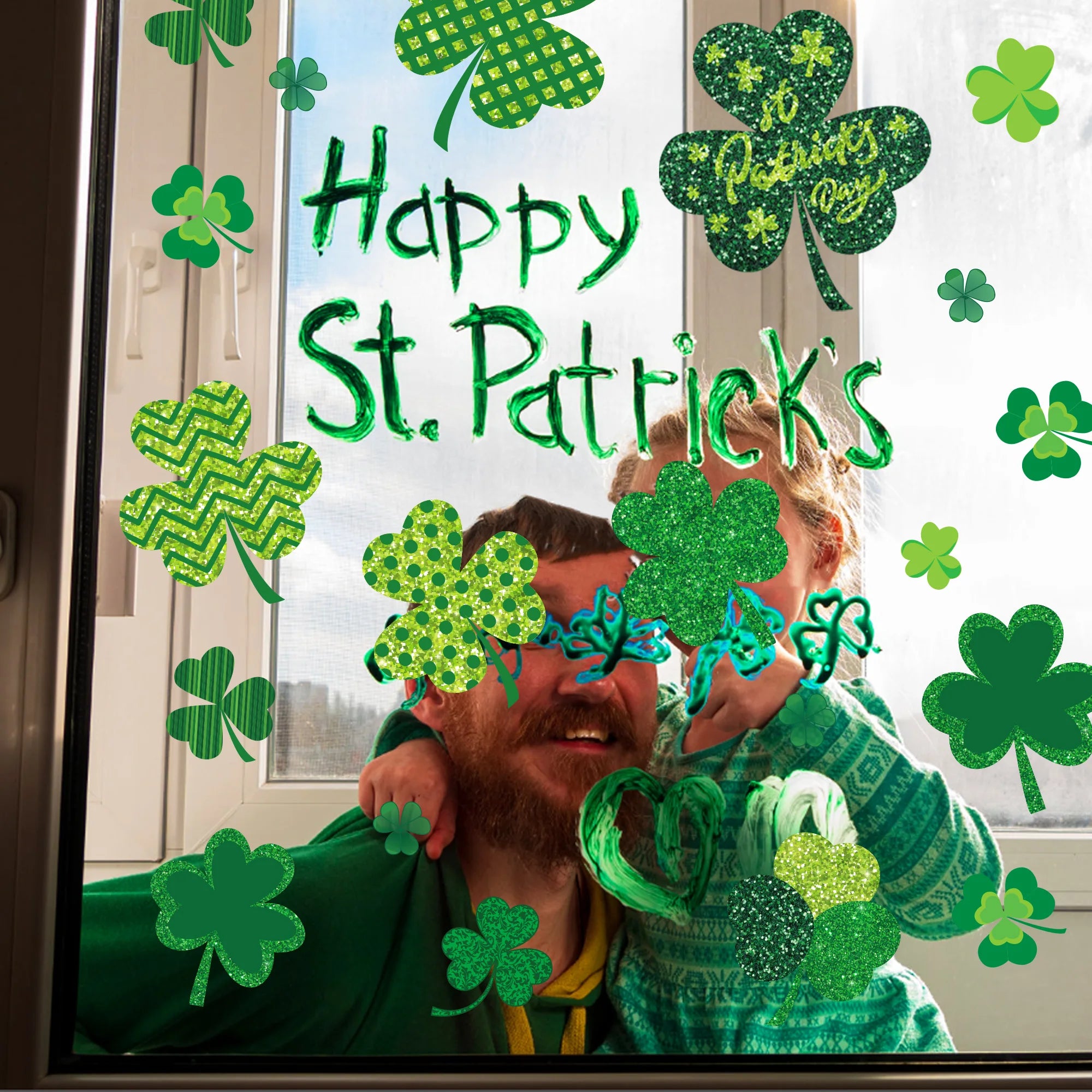 8 Sheets St Patrick's Day Decoration Window Stickers
