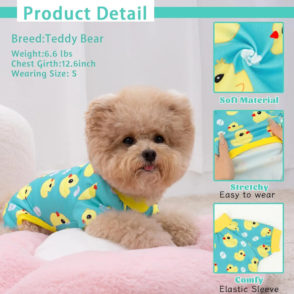4-Piece Dog Pajamas for Small Dogs