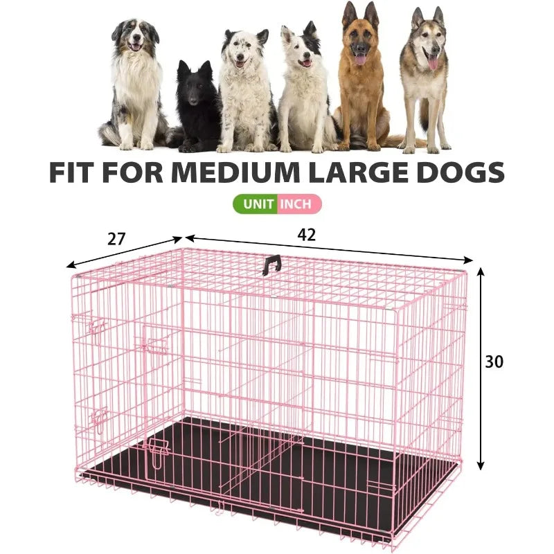 Metal Dog Crate   Divider Cage  Double Door