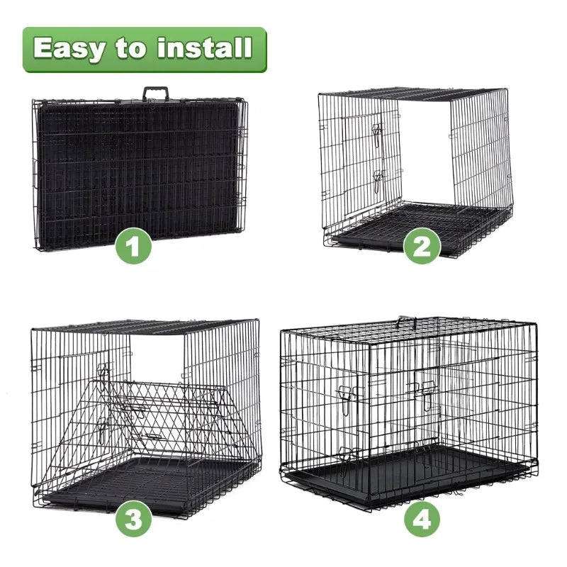 Metal Dog Crate   Divider Cage  Double Door