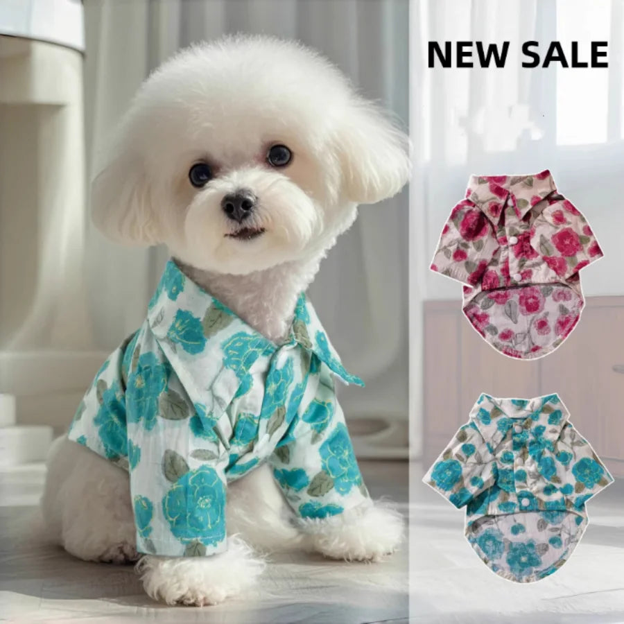 1pc Summer Thin Rose Pet Shirt
