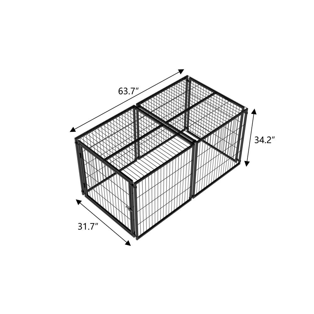 Large Dog Cage, Kennel for Medium Dogs, Puppy Playpen with Top,