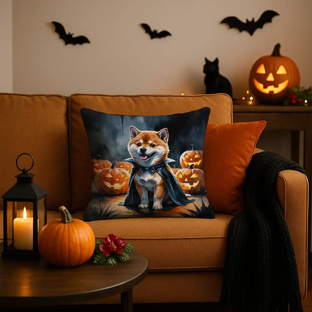 Shiba Inu Puppy Halloween Throw Pillow
