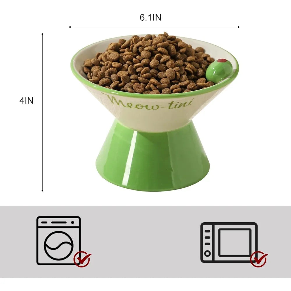 Elevated Whisker Friendly Ceramic Raised Cat Bowl