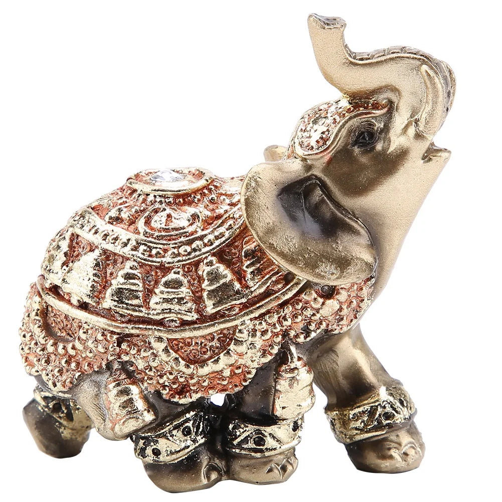 Lucky Golden Feng Shui Elephant Statue