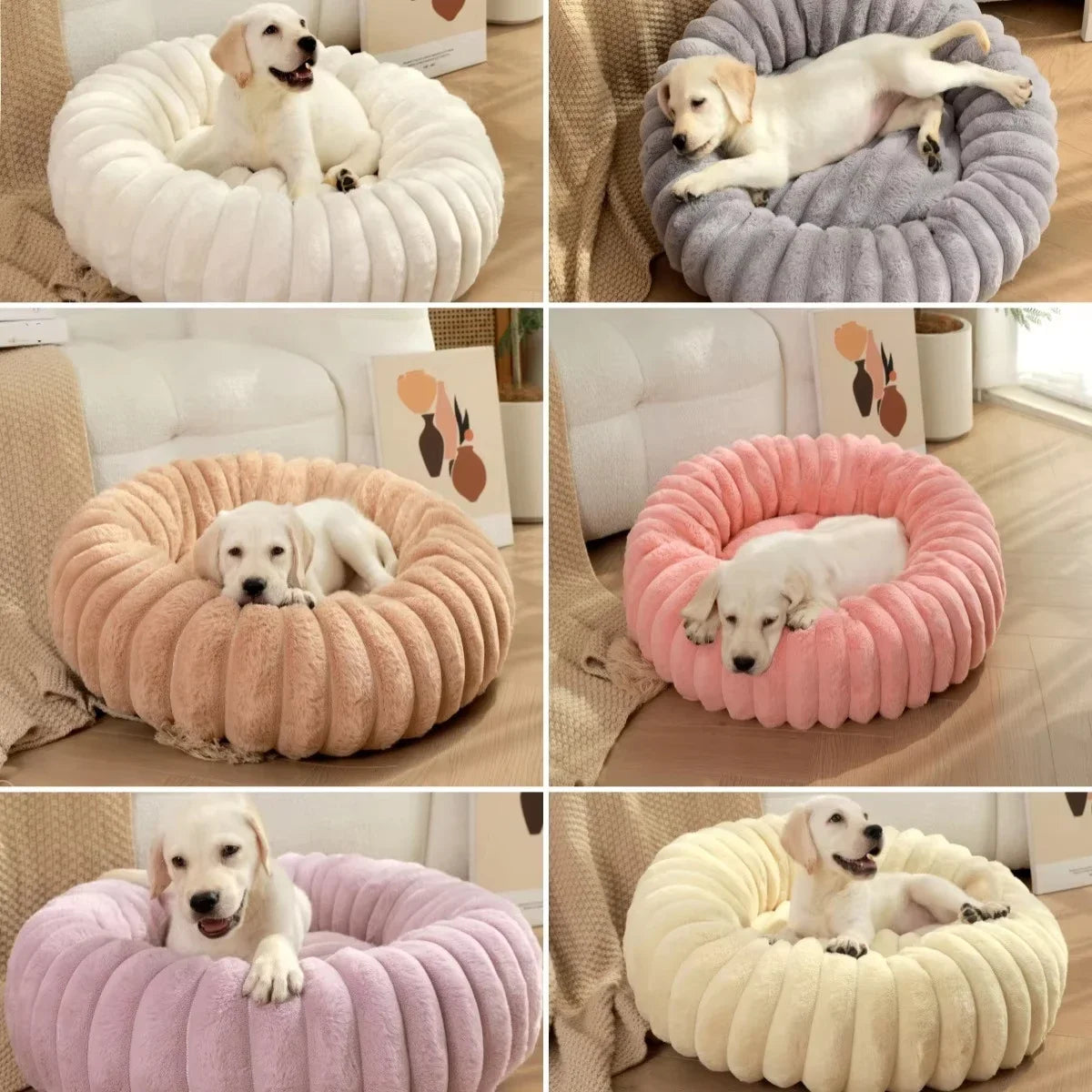 40-70cm Round Bed for Dogs, Super Soft,  Winter Warm Sleeping
