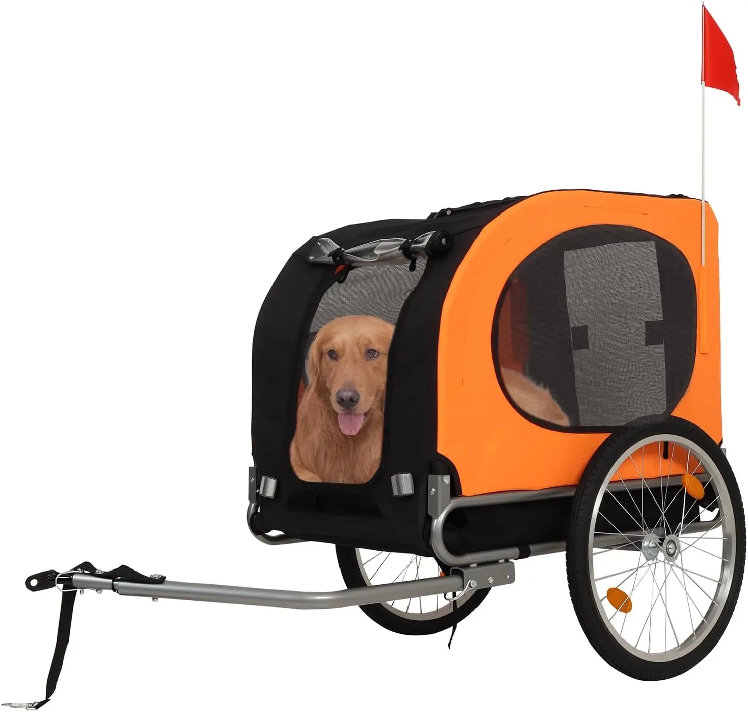 Steel Dog Bike Trailer with Universal Bicycle Coupler