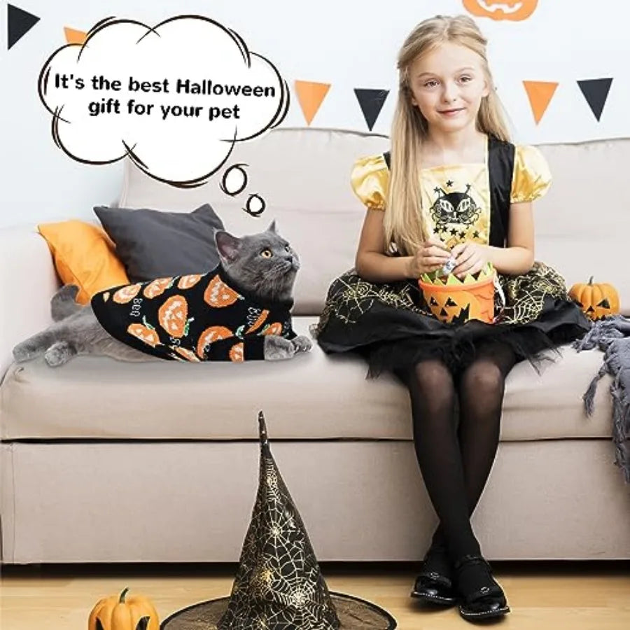 Cute Boo Pattern Halloween Sweater Coat