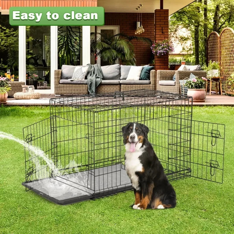Metal Dog Crate   Divider Cage  Double Door