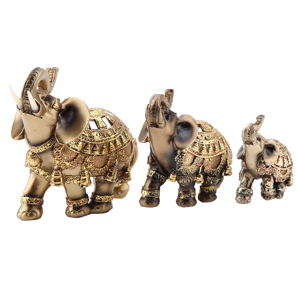 Lucky Golden Feng Shui Elephant Statue