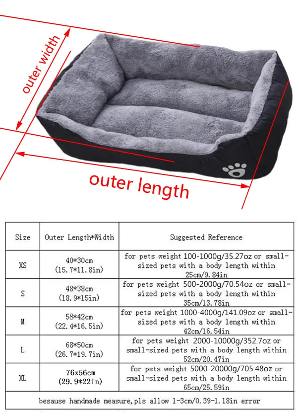 Variety of colors, Plush Sleeping Dog Bed