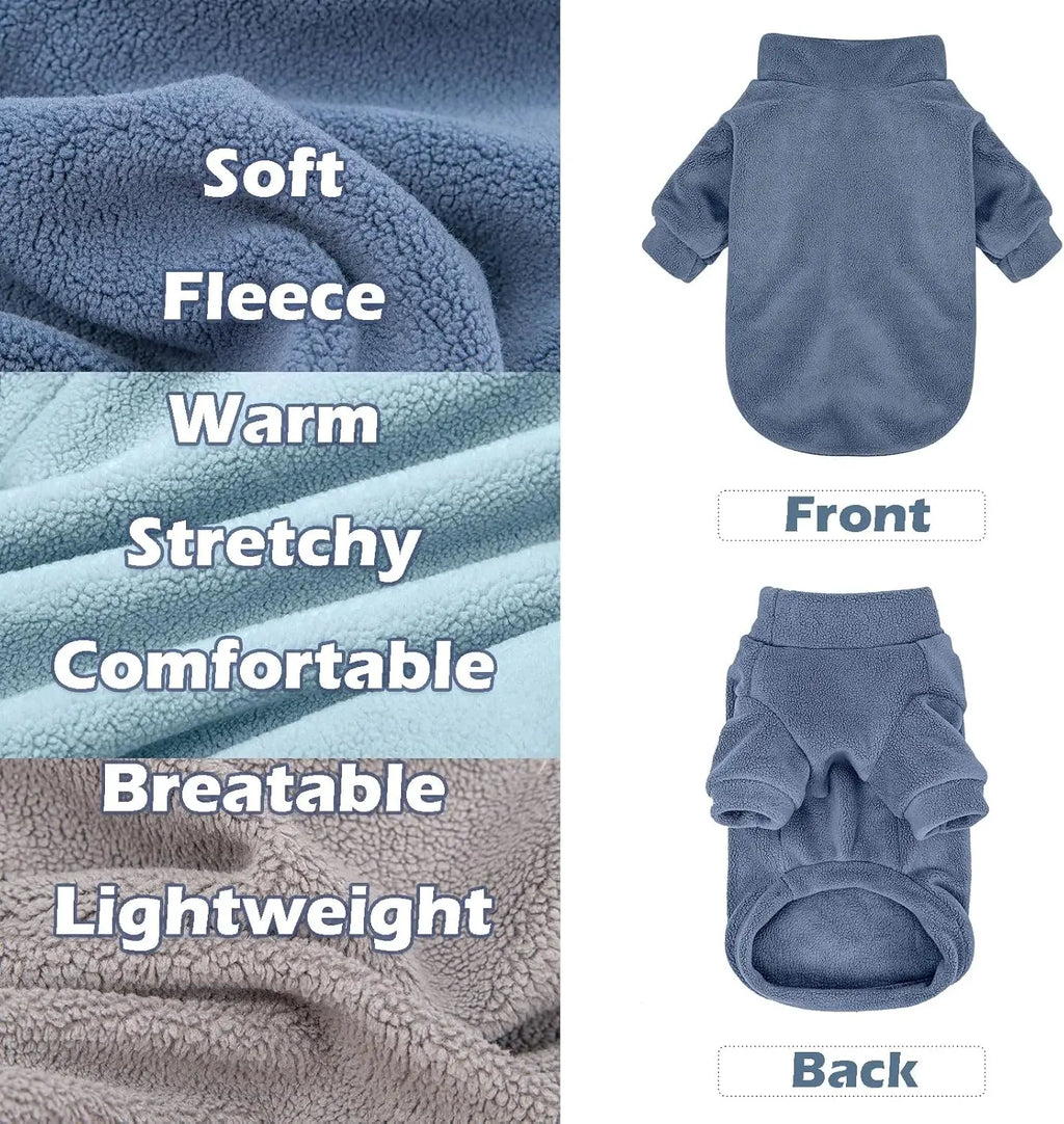 3 Pack Dog Sweaters for Small Dogs, Ultra Soft Warm Puppy Clothes Winter Coat in Gray Azure Navy