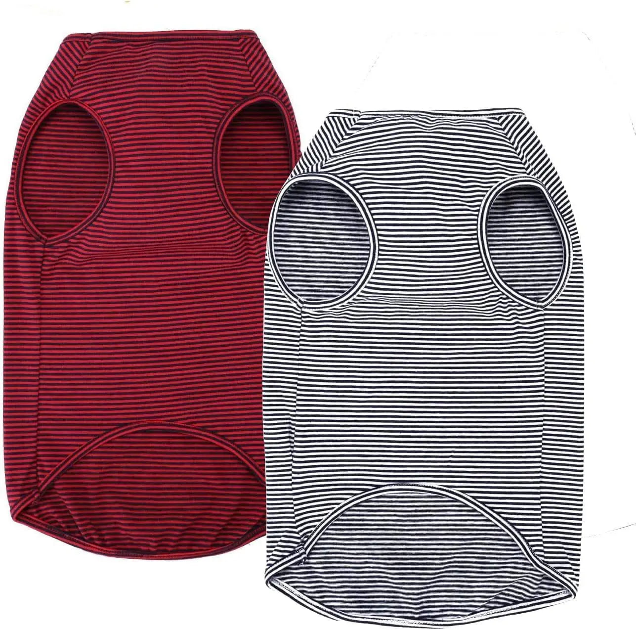 Striped Cotton Dog T-Shirt, Breathable Soft Vest