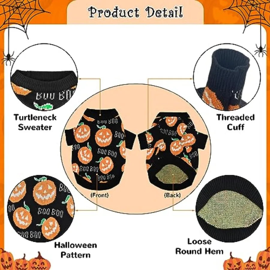 Cute Boo Pattern Halloween Sweater Coat