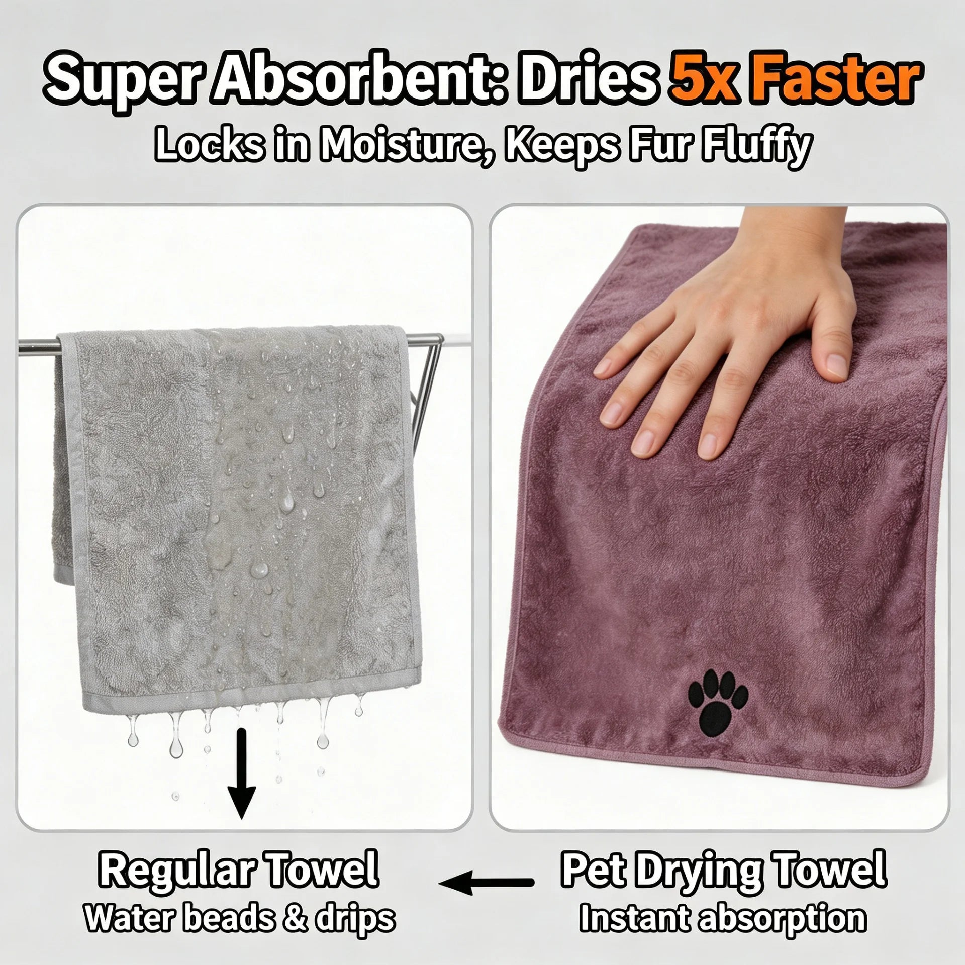 Extra Large Pet Bath Towel Super Absorbent