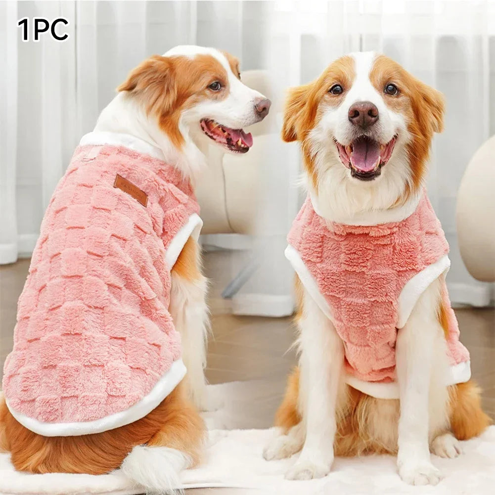 Large Dog Flannel Sweatshirt Pullover Vest