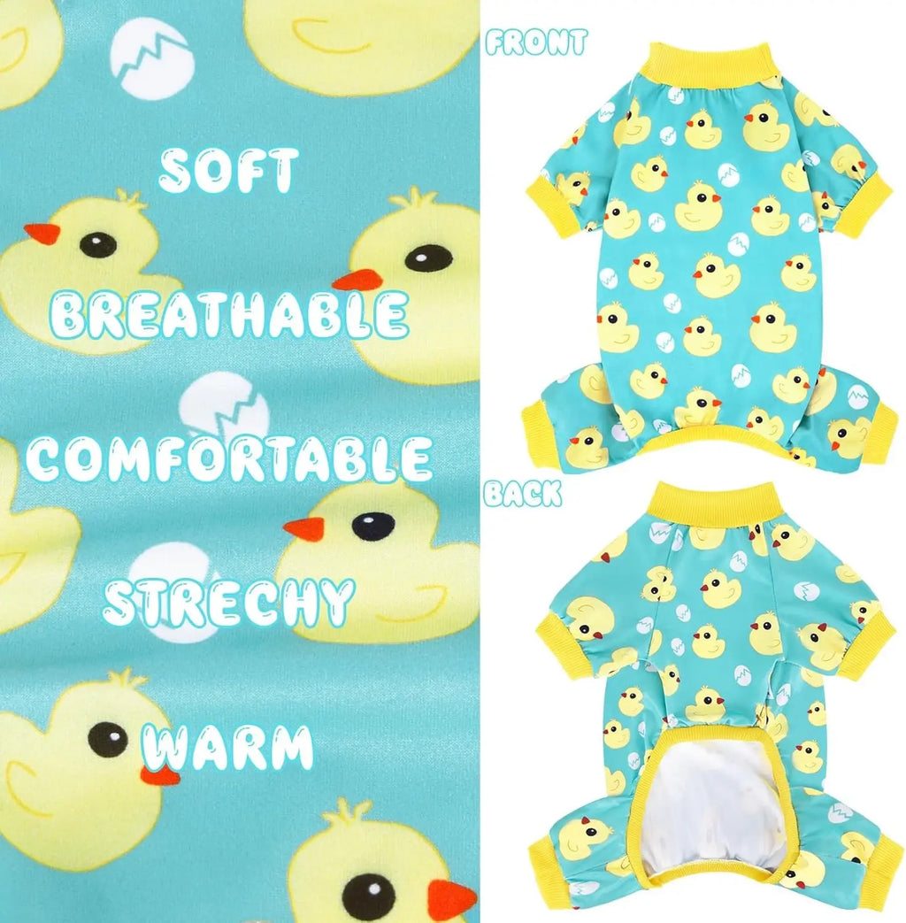 4-Piece Dog Pajamas for Small Dogs