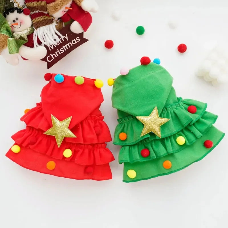 Dog & Cat Christmas Cloak     Happy Festival Cat/Dog Cloak Supplies