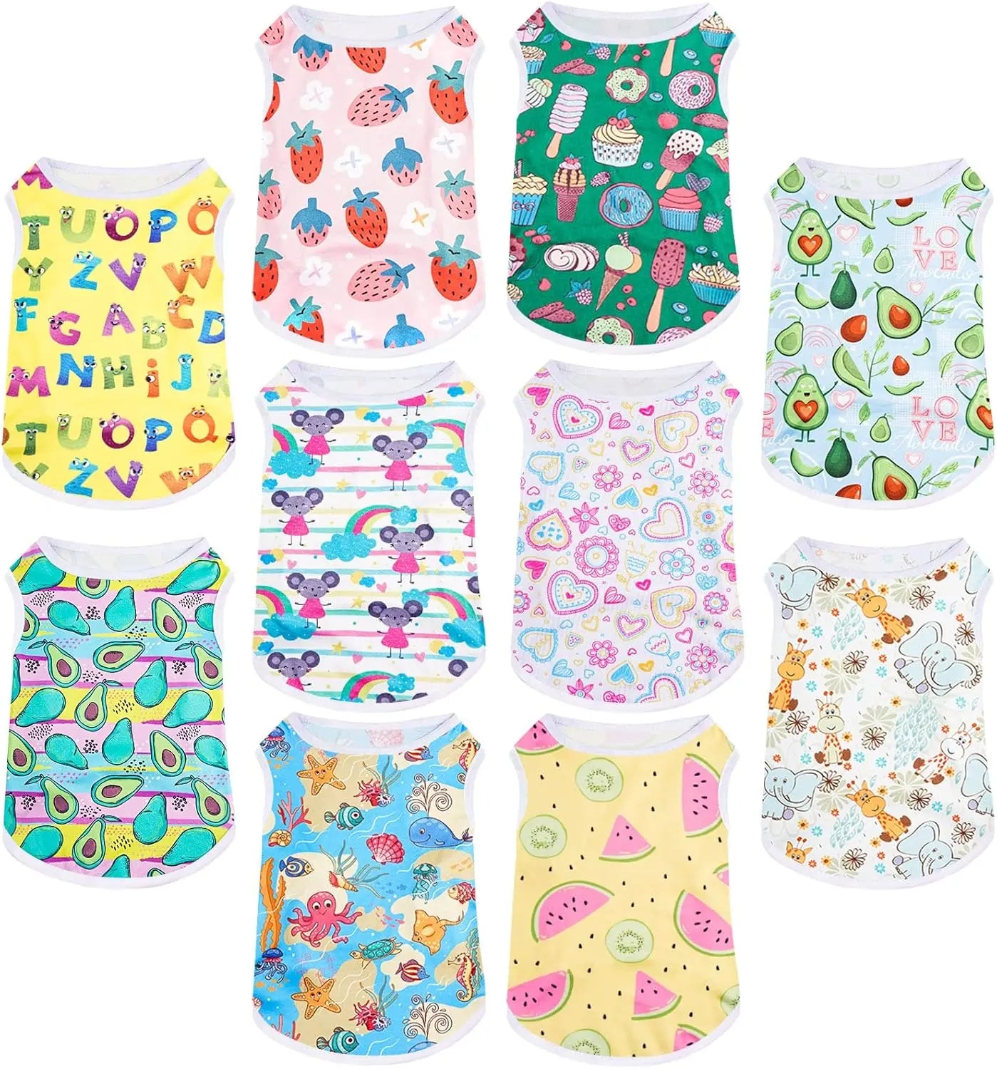 10 Pcs Lovely Puppy/Kitten Shirts