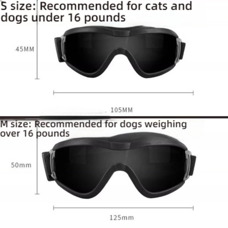 Goggles/Sunglasses for Small Breed Dog/Cat    UV Sunglasses, Windproof, Soft Frame, Adjustable Straps for Small/Medium Dogs/Cats