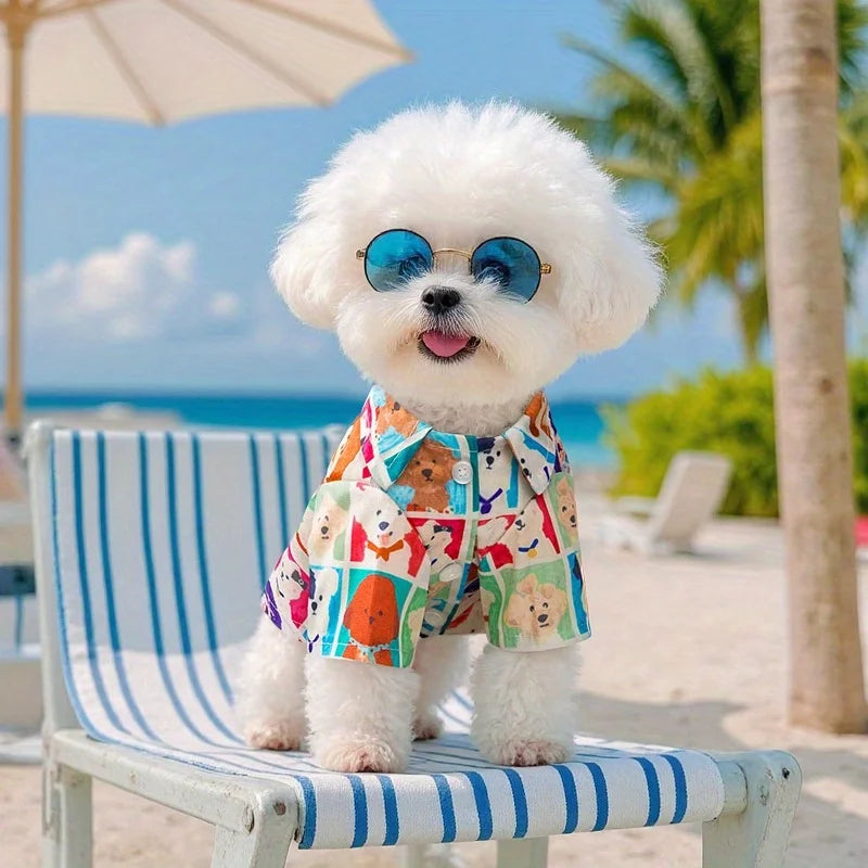 Lightweight Breathable Plaid Cartoon Pet Clothes