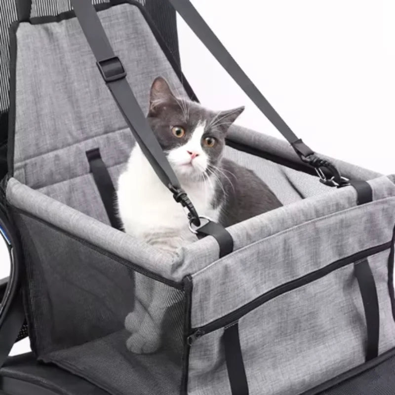Dog Car Seat Cover Foldable Hammock Pet Harness Cat Bag Basket Stable and Foldable Travel Pet Dog and Cat Safety Car Seat