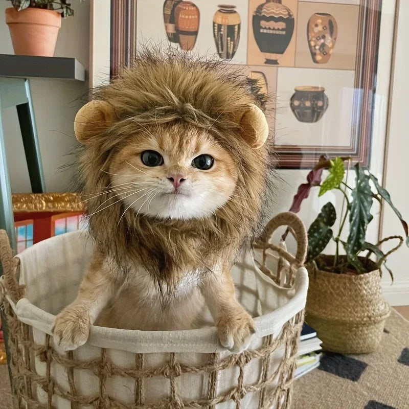 Cat Hairpiece Humorous Lion Mane Headgear