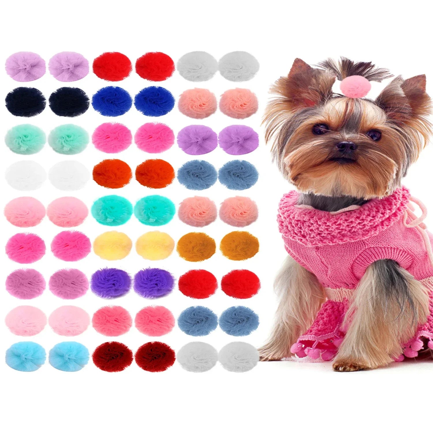 40PCS Small Dog Hair Accessories