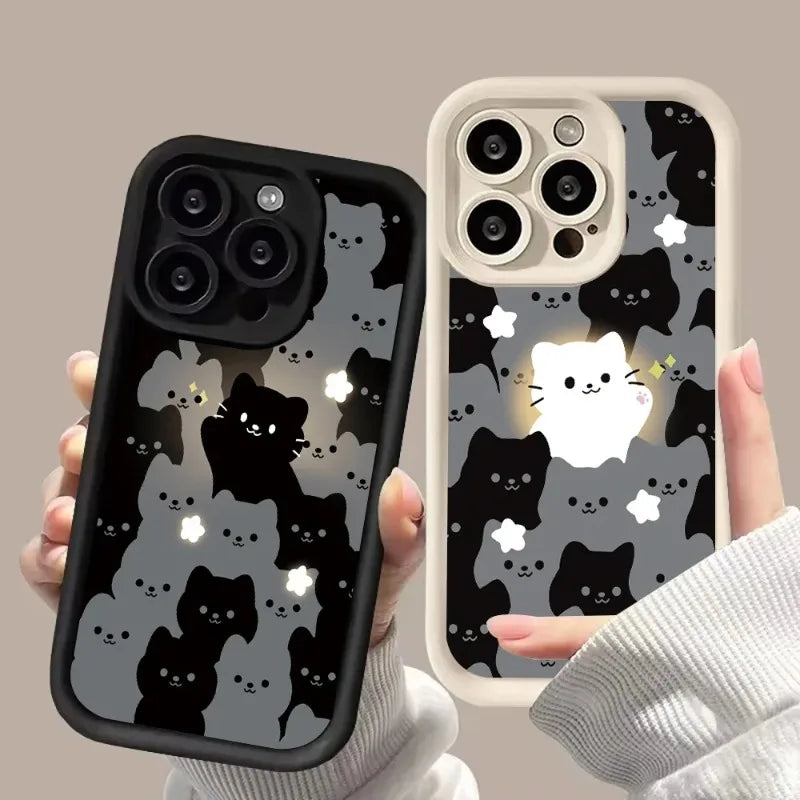 Cute Cartoon Cat Silicone Phone Case For iPhones