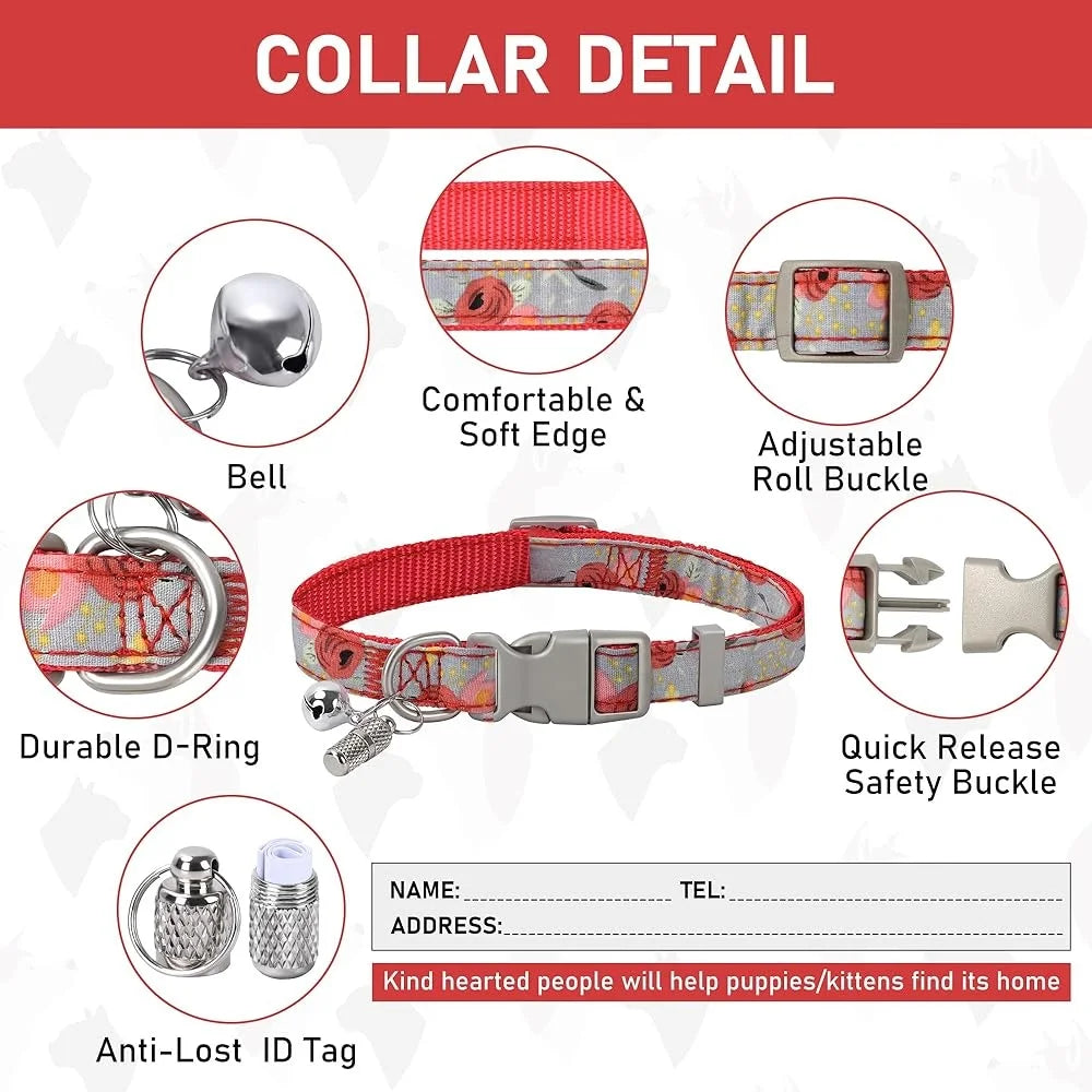 Adjustable Small Animals Harness Collar, Leash Set, Reflective Vest with ID Tag