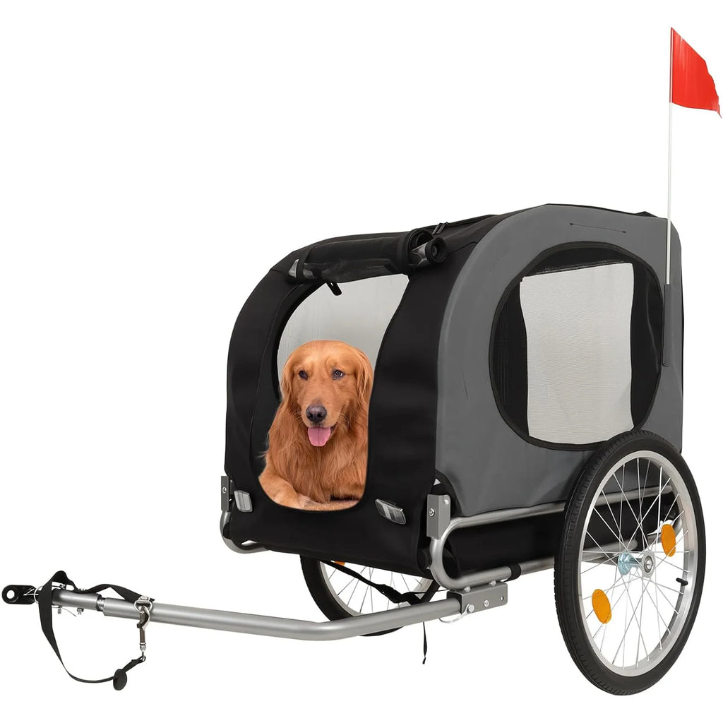 Steel Dog Bike Trailer with Universal Bicycle Coupler