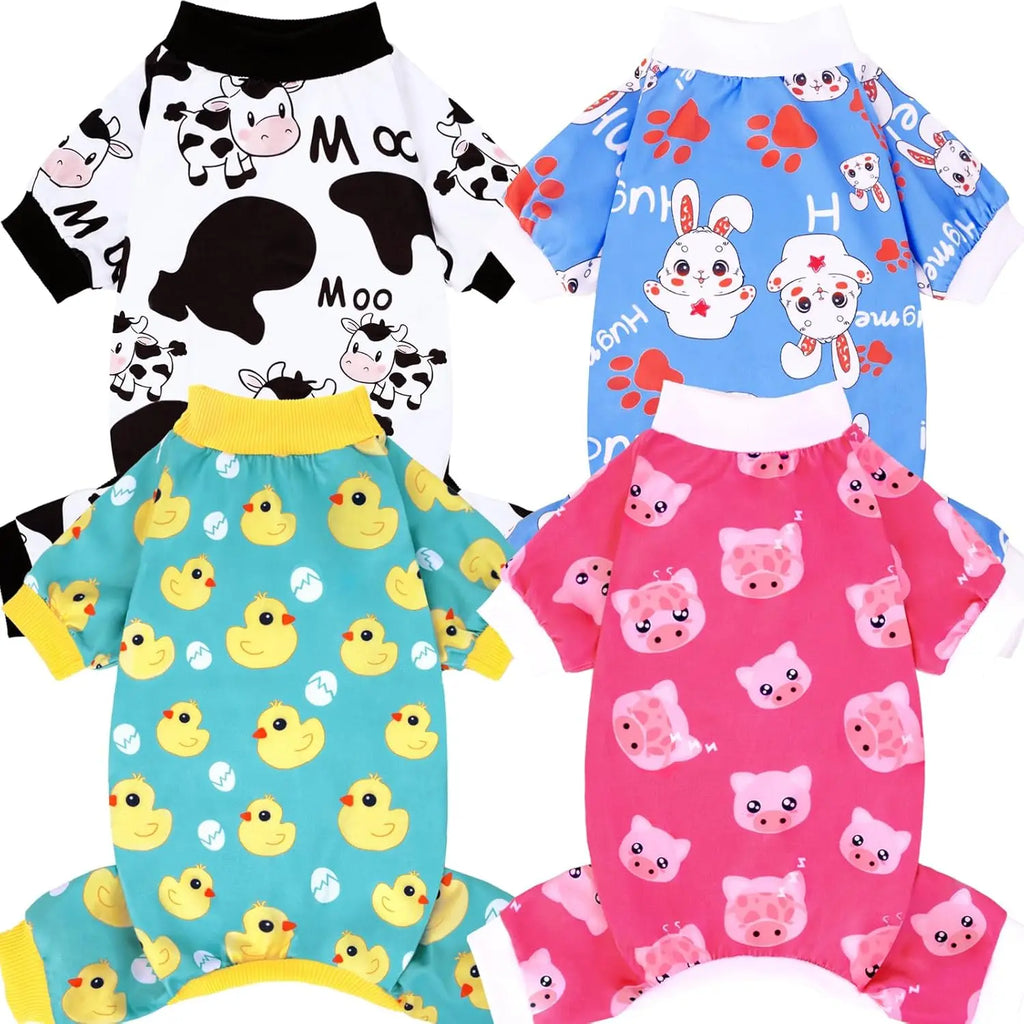 4-Piece Dog Pajamas for Small Dogs