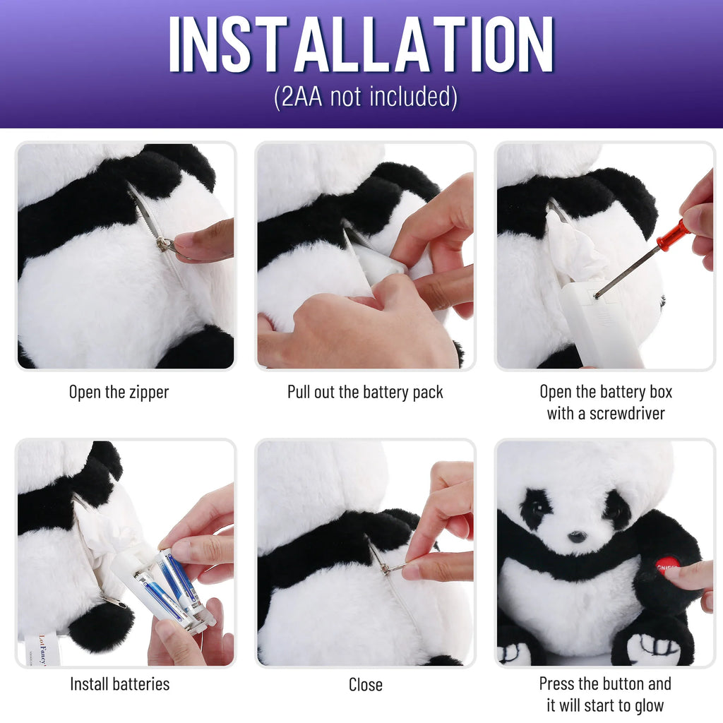 12'' Light Up Plush Panda