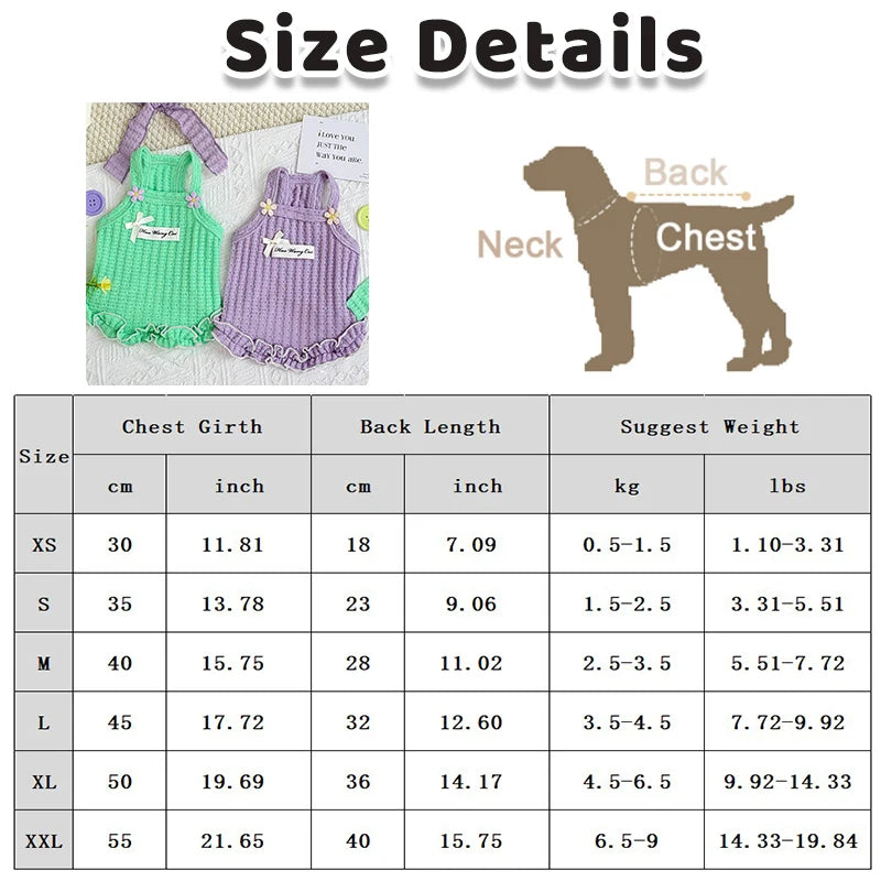 Summer Pet Clothes, Thin Breathable Puppy Suspender Vest  Cooling Outfit Pet Costume for Small Medium Dogs