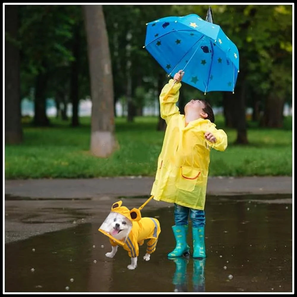 Waterproof Dog Rain Jacket Reflective Raincoat Poncho with Leash Medium Dogs Easy to Clean Comfortable Durable Pet Apparel