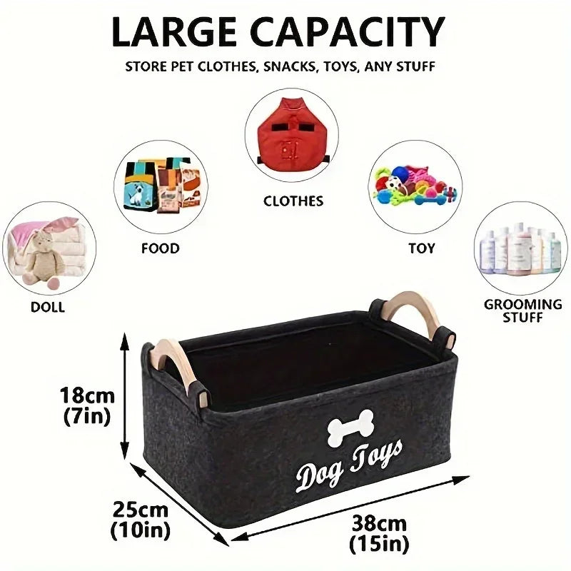 Felt Toy Storage Box, Organizing Pet Supplies