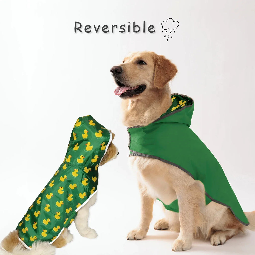 Lg Dog Raincoat: Dual-sided Waterproof Coat with Polyester Fiber