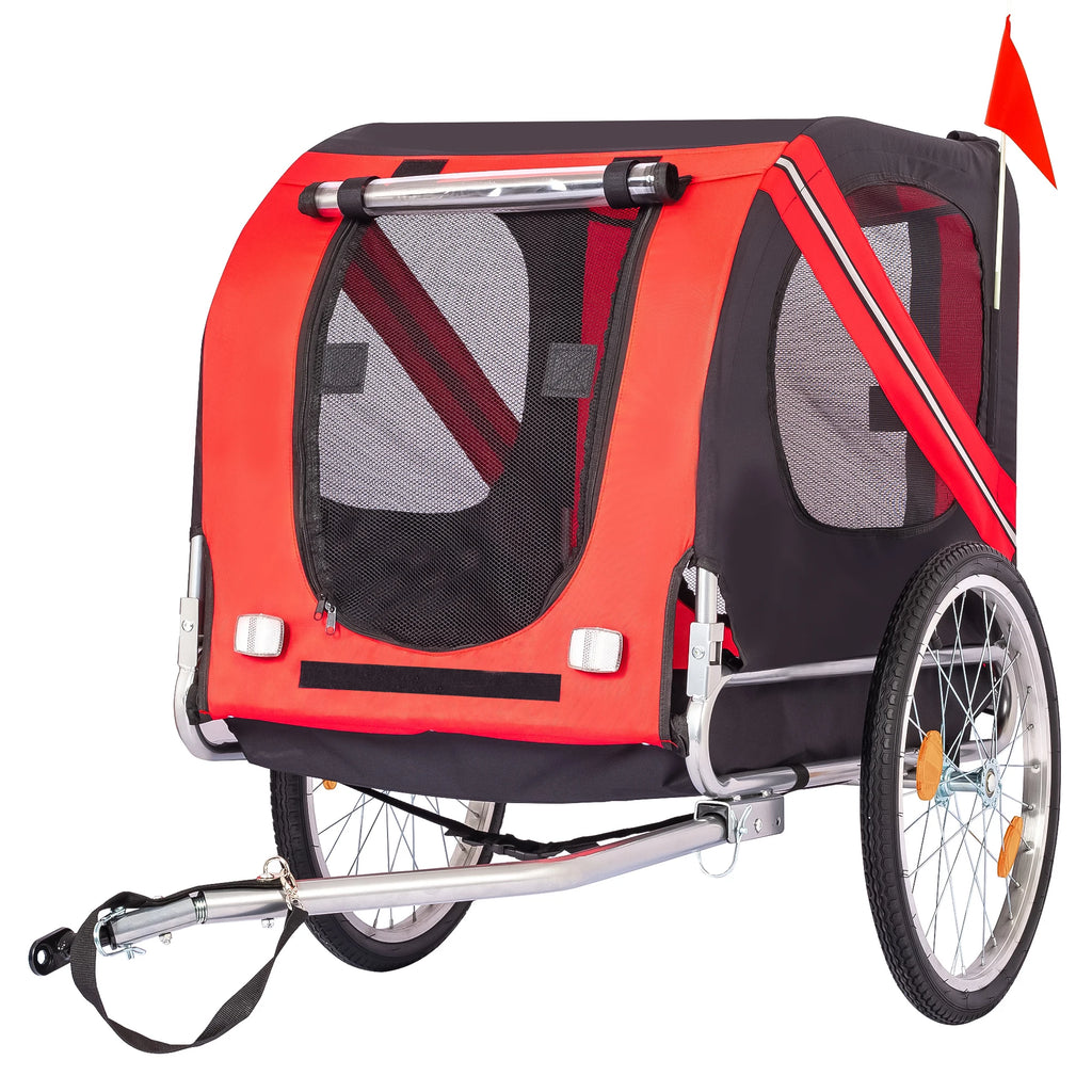 Steel Dog Bike Trailer with Universal Bicycle Coupler